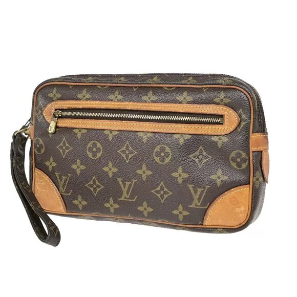 Louis Vuitton Handbags - LOUIS VUITTON Marly Dragonne GM Clutch Hand Bag Monogram Brown